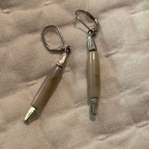 Anne Marie Chagnon Silver and Cream Earrings